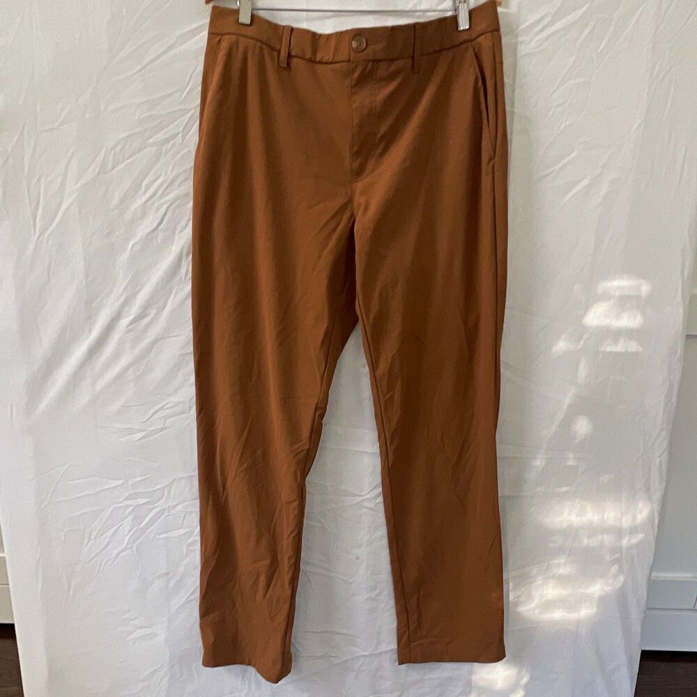 Callaway OPTI-DRI Men's Golf Pants 36x32 Brown Solid Flat Front Belt Loops